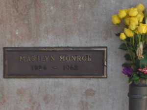 Marilyn's grave in Brentwood, not far from where she lived - and died. In MY version of Hollywood MARILYN LIVES - still working and married Many (MANY) times!